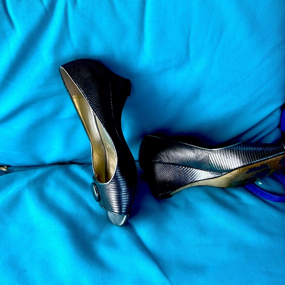 Franco Sarto leather peep toe wedge